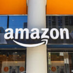 Amazon storefront with recognizable logo and glass windows