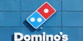 Domino's Pizza logo on a blue background