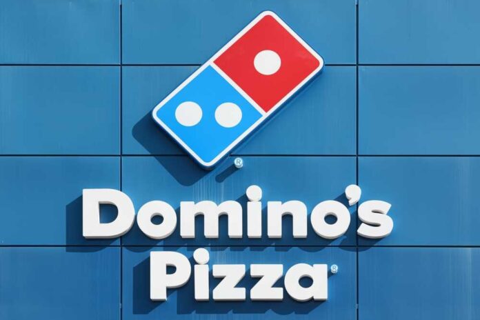 Domino's Pizza logo on a blue background