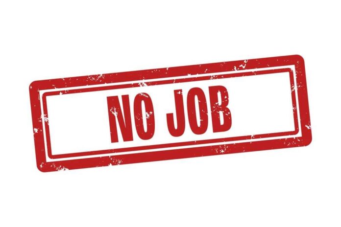 Red stamp with the text 'NO JOB'