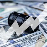 Oil ROCKETS Past $109 As Gulf War Escalates An oil barrel placed on a background of dollar bills with an upward trend graph overlay