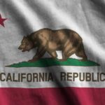 California state flag featuring a bear and a red star