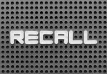 The word 'RECALL' displayed on a perforated surface