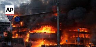 Fires burn in Kyiv after Russia uses hypersonic missile in mass attack on Ukraine