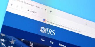 Screenshot of the IRS website showing navigation options