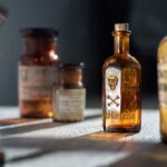 POISONED Baby Food Blackmail Plot EXPOSED A collection of vintage glass bottles with labels on a wooden surface