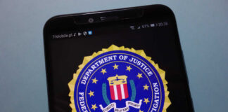 FBI logo displayed on a smartphone screen